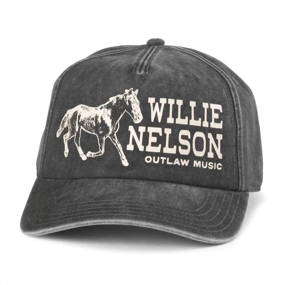 NEW AMERICAN NEEDLE men's willie nelson horse logo hat in black